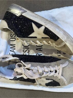 Golden Goose White Drawstring Dust Bag with Black Print